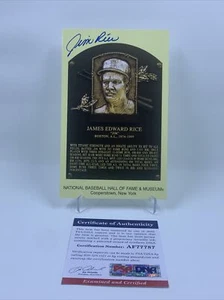 Jim Rice Signed Hall Of Fame Postcard PSA/DNA Boston Red Sox - Picture 1 of 2