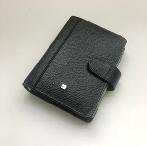 Megatimer Ringmappe Scot Passport, genarbtes Buffalo-Leder, schwarz - Picture 1 of 7