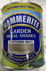 hammerite garden metal shades textured matt 750ml Direct to rust Antique Copper - Picture 1 of 4