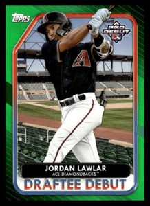 2022 Topps Pro Debut Jordan Lawlar  Green Draftee Debuts #'d /99 DB-2 DBacks