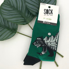 Sock It To Me Green Black White Alaska Formline Bear Mountains Nature Crew Socks