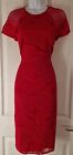 Women's Monsoon Dress size 8 pencil lace pink sexy party wedding stretch vgc