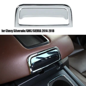 Car Armrest Box Switch Trim Cover for Chevy Silverado/GMC/SIERRA 2014-18 Chrome - Picture 1 of 11