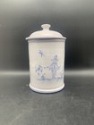 Pot de pharmacie en faience blanche Décors Bleus Fait Main Signé feret Moustiers