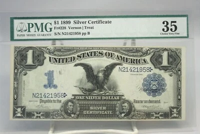 1899 $1 Silver Certificate Black Eagle Fr#228 PMG VF35 No Comment #1958 - Image 1 of 2
