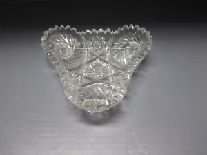 Plato de caramelo de cristal triángulo de vidrio corte EAPG estrella clavo de hobnail remolino diseño de diente de sierra #2 - Imagen 1 de 17