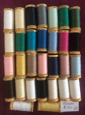 30 Gutermann machine threads - 100% cotton, 250m. Bag H - image 1 of 2