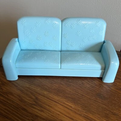 Sofá plegable Barbie Talking Townhouse 2002 Mattel de repuesto azul Foto 1 de 4