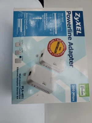  Zyxel PLA-401 V3 Kit Powerline adapter kit - HomePlugAV AV200. New. - Image 1 of 4