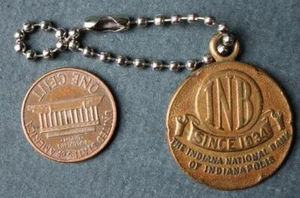 1940-50s Era Indianapolis Indiana National Bank Safety Deposit Box metal tag --- - Picture 1 of 1