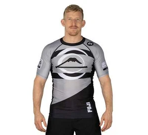 Fuji Vision MMA BJJ Jiu Jitsu ShortSleeve ShortSleeve SS Rashguard - Grey - Picture 1 of 10