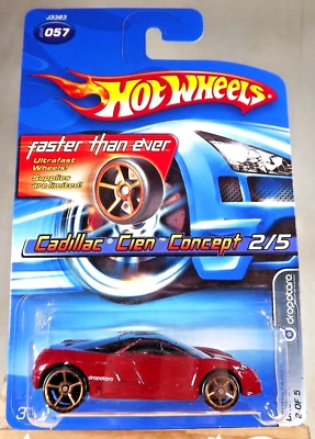Hot Wheels Faster Than Ever #57 Dropstars 2/5 2006 Cadillac Cien Concept rojo Foto 1 de 4