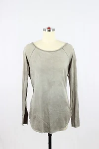 COTTON CITIZEN Vintage Taupe Grey Cotton Scoop Neck Raglan T-Shirt Top, Size S - Picture 1 of 11
