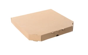 VERSANDBOX PIZZAKARTON PIZZA-SCHACHTEL 370X370X40 mm 5eckig INNENMASS BRAUN NEU - Bild 1 von 5