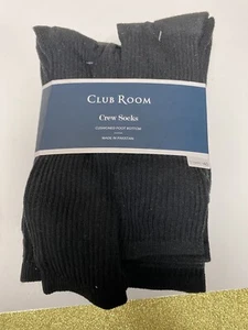 Club Room Socken Herren schwarz einfarbig 12 Paar Größe 10-13 lange Crew - Bild 1 von 4