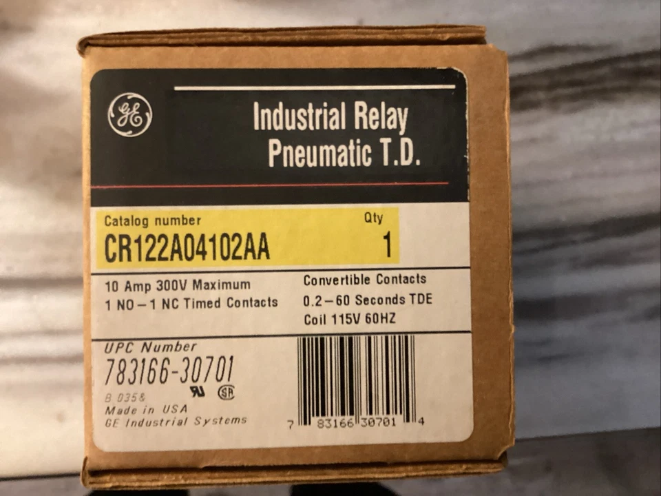 GE CR122A04102AA Series A Relay Time Delay 10-Amp 300V (NEW) - Image 1 of 1