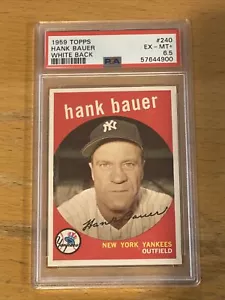 1959 Topps #240 Hank Bauer White Back PSA 6.5 Newly Graded - Picture 1 of 2
