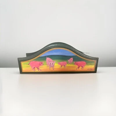 Painted Pig Letter Rack Handmade in Australia - Image 1 of 4