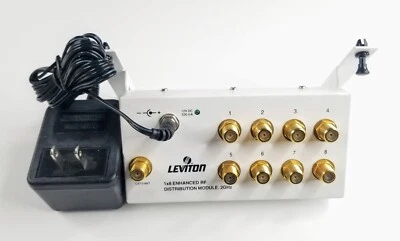 Leviton 1x8 Enhanced Video Distribution 2GHz RF Amp Module Splitter 47692-GSM - Image 1 of 3