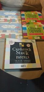 DCWV 2 belle cafe stacks, 2 Christmas stacks & pastels stack. 12 x 12 Paper lot