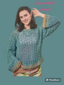 DAMEN HÄKELMUSTER FÜR SPITZENPULLOVER BAMBUS BAUMWOLLE (338) - Bild 1 von 1