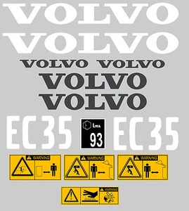 Volvo EC35 Digger Etiqueta Engomada Juego Completo Con de Advertencia Seguridad - Picture 1 of 1