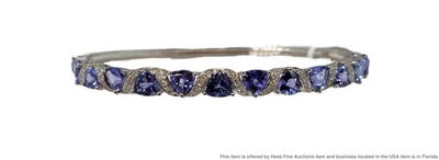 Brazalete brazalete de oro de 14 k con diamantes finos de 4,56 quilates y diamantes de 0,20 quilates nunca usado   Foto 1 de 4