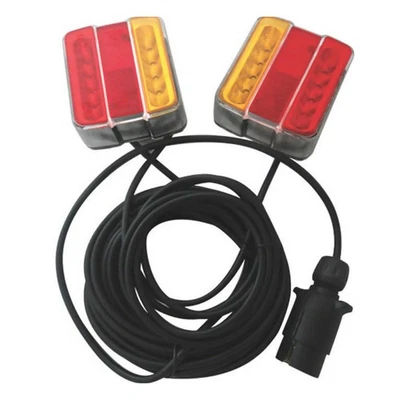 L+R LED Magnetic Trailer Rear Towing Waterproof Tail Light For Trailer Tractor S - Image 1 of 4