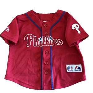 Vintage Majestic Philadelphia Phillies Chase Utley #26 Jersey Toddler 2T 3T Red - Picture 1 of 11