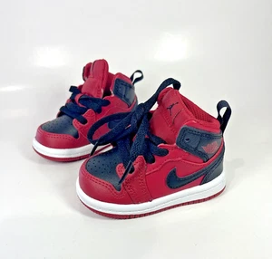 Nike Air Jordan Mid Sneaker Schuhe Größe Kleinkind Junge US 3C rot/schwarz gebraucht JV2 - Bild 1 von 24