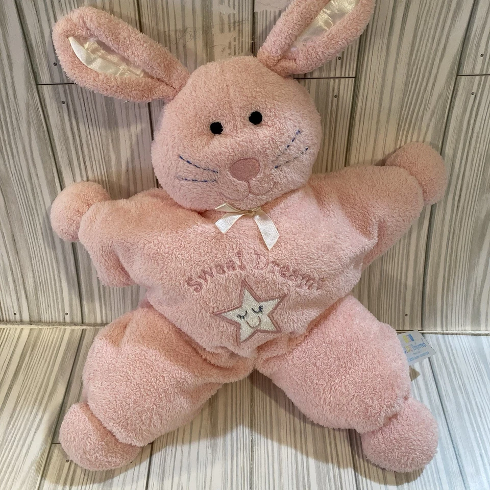 KIDS PREFERRED PINK BUNNY RABBIT SWEET DREAMS PLUSH ANIMAL EMBROIDERED STAR A5 - Image 1 of 4