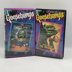 Vintage Goosebumps VHS Lot The Haunted Mask II + Stay Out of the Basement 90s - Foto 1 di 5