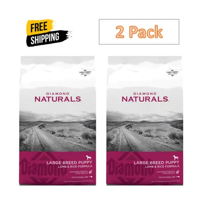 2 Pack,Diamond Naturals Large Breed Puppy Lamb & Rice Formula Dry, 40 lb Bag - Image 1 of 4