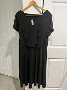 Lane Bryant Stretch Jersey Strick Taschen schwarz Midikleid Gr. 18/20 Neu mit Etikett - Bild 1 von 8