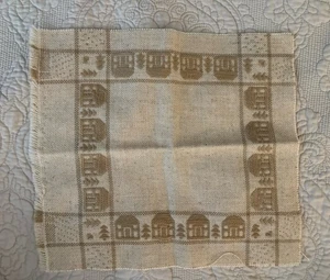 Finished Embroidery Work: Beige Houses & Trees - Picture 1 of 2