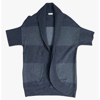 Cárdigan Suéter Rivamonti Gris Medio Rayas Chal Cuello Lana Mohair Alpaca Foto 1 de 4