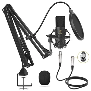 XLR Condenser Microphone, Professional Cardioid Studio Mic Kit with T20 Boom ... - Picture 1 of 7