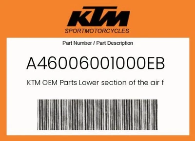 Sección inferior genuina del filtro de aire KTM - A46006001000Eb Foto 1 de 4