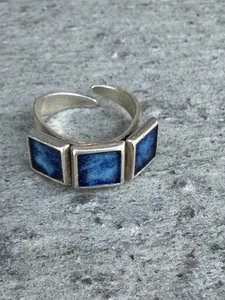 David Andersen Sterling Silber Emaille Ring Norwegen Norweger Vintage 2473 - Bild 1 von 9