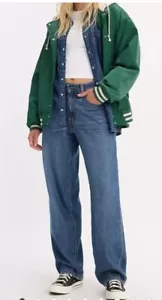 Levi's® Premium Baggy Dad Performance Cool Women's Jeans, Blue Utopia-Dark Wash - Picture 1 of 11