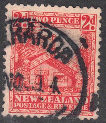 1936-41 New Zealand SC# 206a - Maori Council House (Whare) - Used -1 - Image 1 of 2