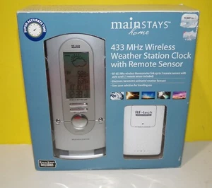 Neu Mainstays Home 433mhz Funk Wetterstation Uhr mit Fernsensor - Bild 1 von 1
