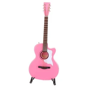 Mini Chitarra Classica Modello Rosa Con Espositore 1/6 Forniture Di Legno - Foto 1 di 5