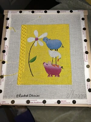 针绣手绘 Maggie Co PIGGYBACK 猪鸭河马花 — 第 1/4 张图片