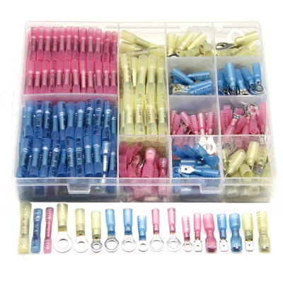 510PCS Heat Shrink Wire Connector Assortment Crimp Terminals Marine Case Kit Set - Image 1 of 4