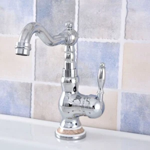 Polished Chrome Swivel Bathroom Vessel Sink Faucet Single Handle Mixer Tap - Bild 1 von 9