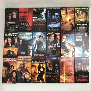 Lot Of 18 Action Movies VHS - Heat, The Jackal, The Rookie, Drop Zone, and More! - Picture 1 of 6