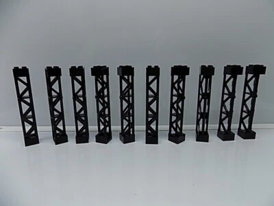 LEGO Lattice Tower 2x2x10 with Cross Pillar Bridge City Creator {Black} 95347 - Image 1 of 4