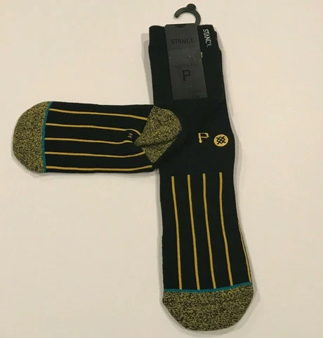 New Stance Pittsburgh Pirates Anthem Crew Socks Small Pique Embroidered Cover