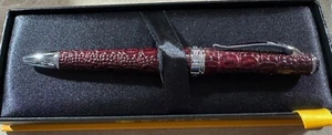 Cross Torero Genuine Bordeaux Croc Leather Rollerball Pen - Picture 1 of 2